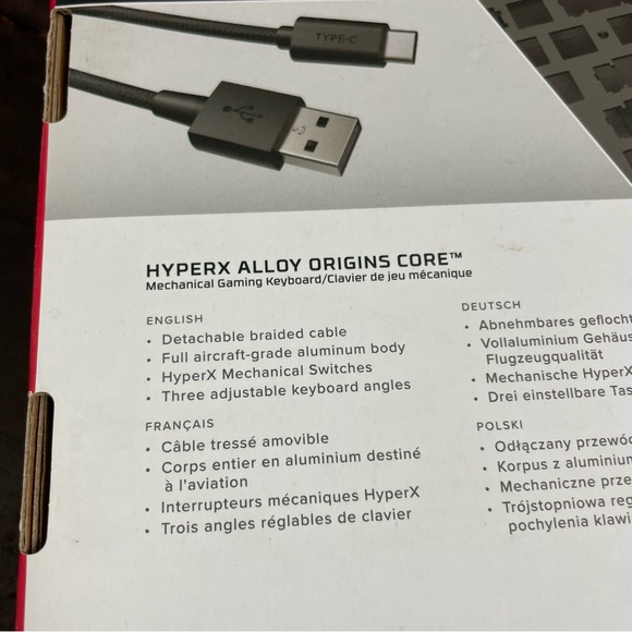 HyperX Alloy Origins Core Mechanical Tactile Aqua Switch Gaming Keyboard - Picture 6 of 9